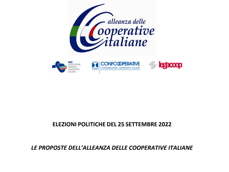 L’Alleanza delle Cooperative Italiane presenta alla politica italiana il suo punto di vista e le sue priorità, in vista delle Elezioni politiche del 25 settembre