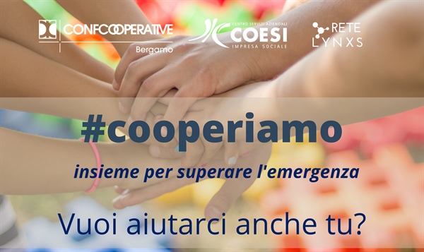 Coronavirus: "#Cooperiamo insieme per superare l’emergenza"