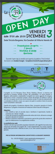 Progetto "Le 5R" - Open Day 3 dicembre 2021 ore 17.00 presso Triciclo Bergamo