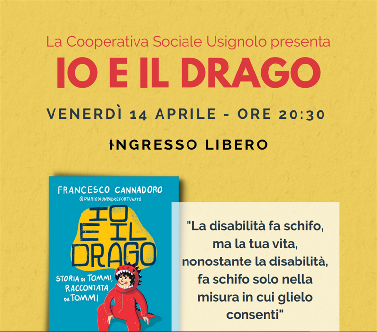 14 Aprile 2023: Presentazione del libro "Io e il drago" a cura dell'autore Francesco Cannadoro Autore, Caregiver  e papà di Tommaso