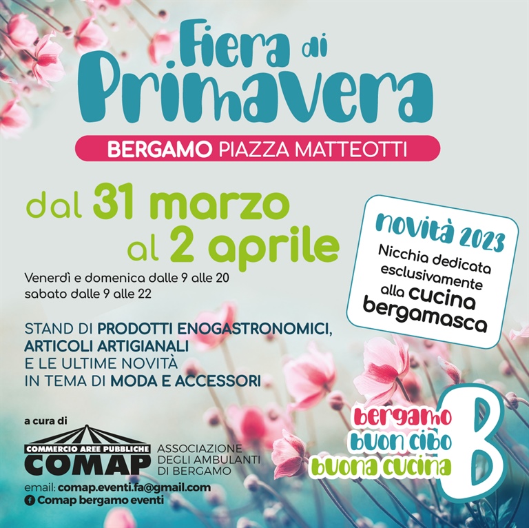 31 Marzo - 2 Aprile 2023: Fiera di primavera a Bergamo in Piazza Matteotti