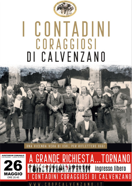 26 Maggio 2023: Commedia dal titolo "I contadini coraggiosi di Calvenzano" ore 20,45 a Calvenzano organizzata dalla Cooperativa Agricola di Calvenzano