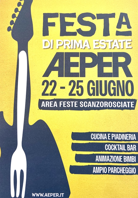 22-25 Giugno: FESTA DI PRIMA ESTATE organizzata dal gruppo A.E.P.E.R.