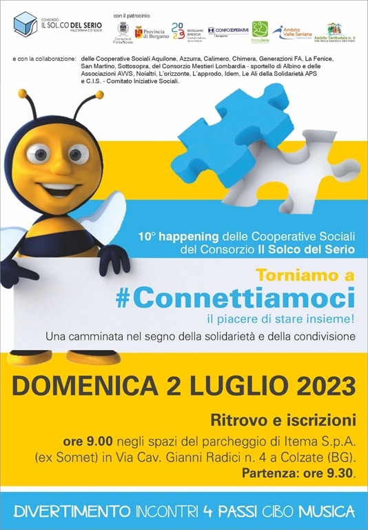 2 luglio: CAMMINATA INCLUSIVA da Casnigo a Ponte Nossa e pranzo presso il Parco del Ramello.