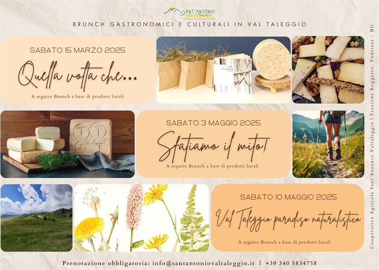 Brunch gastronomici e culturali in Val Taleggio: l'iniziativa della coop Sant'Antonio di Vedeseta