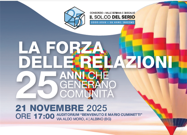 La forza delle relazioni”: 25 anni del Consorzio Il Sol.Co del Serio