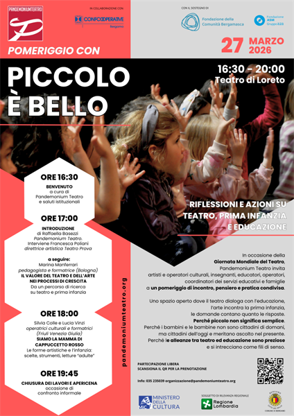 POMERIGGIO CON “PICCOLO È BELLO” RIFLESSIONI E AZIONI SU TEATRO, INFANZIA E EDUCAZIONE